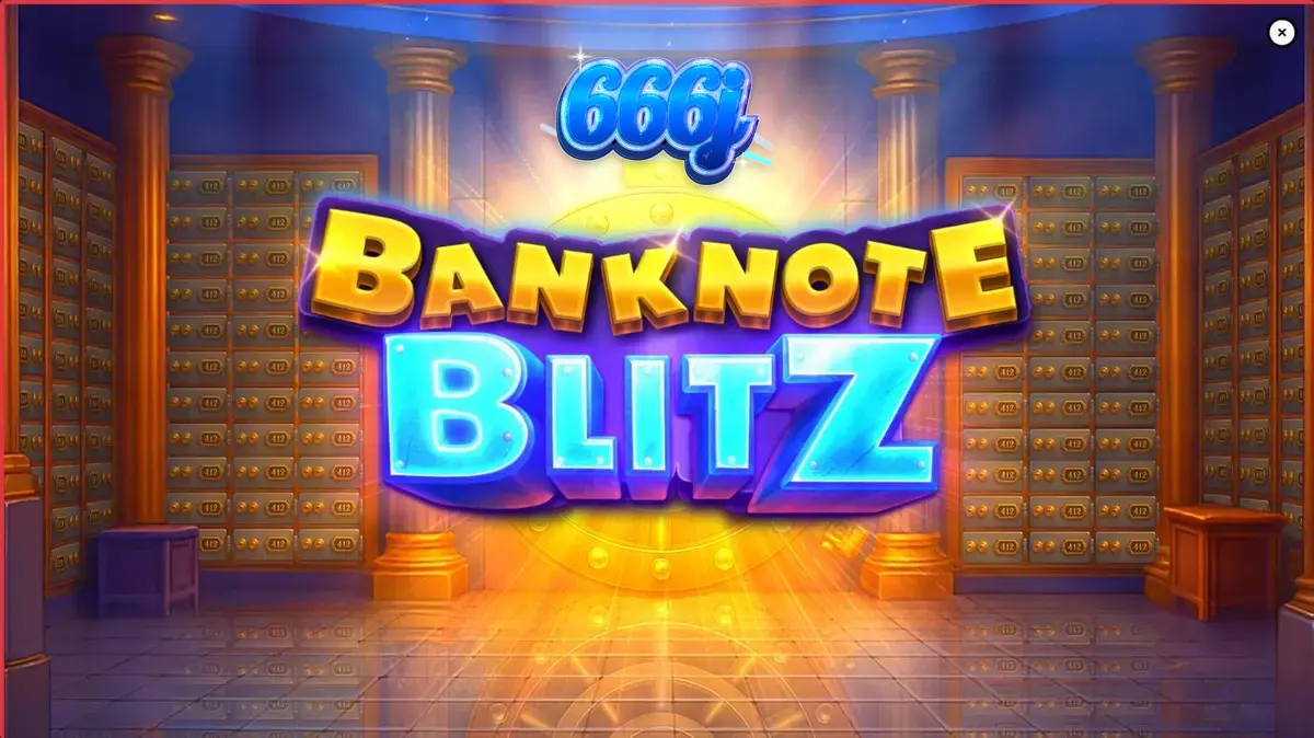 Tampilan antarmuka slot Banknote Blitz dengan desain brankas mewah